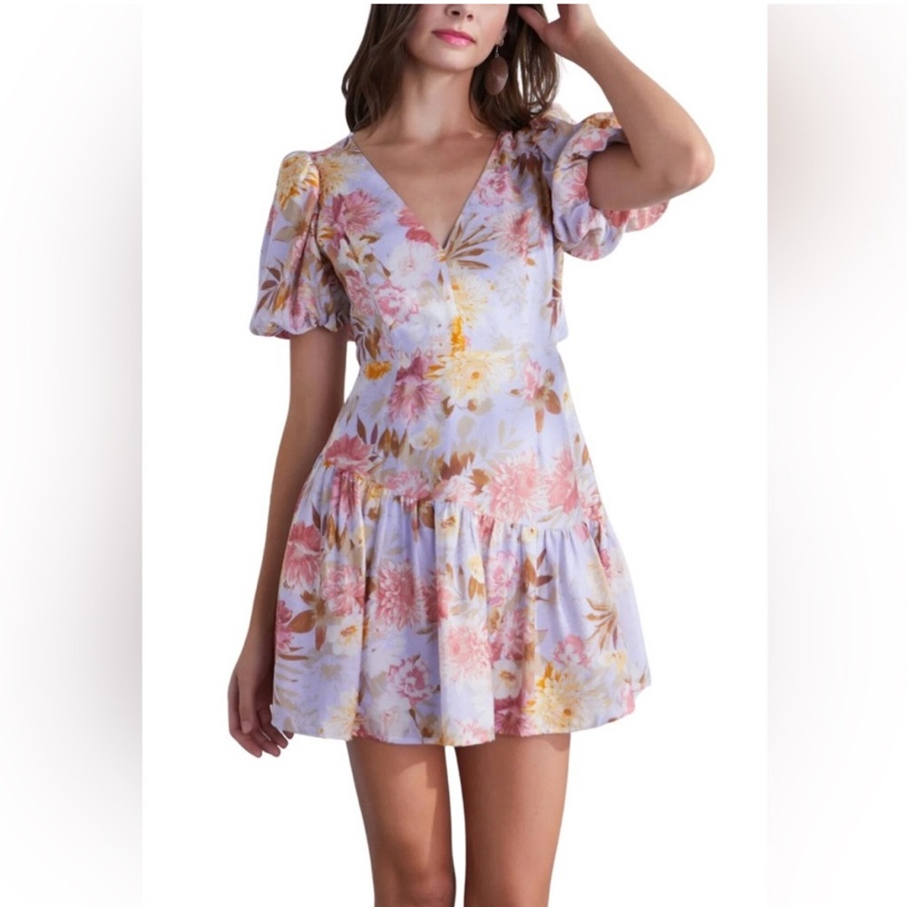Mustard Seed Fairy-core Cutout Tie Back Ruffle Hem Dress Women’s size small